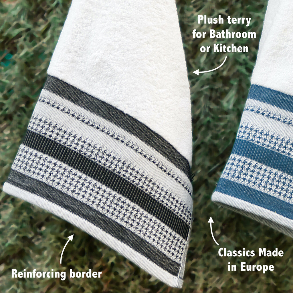 Luxury Terry Houndstooth: Bath Or Kitchen Towels