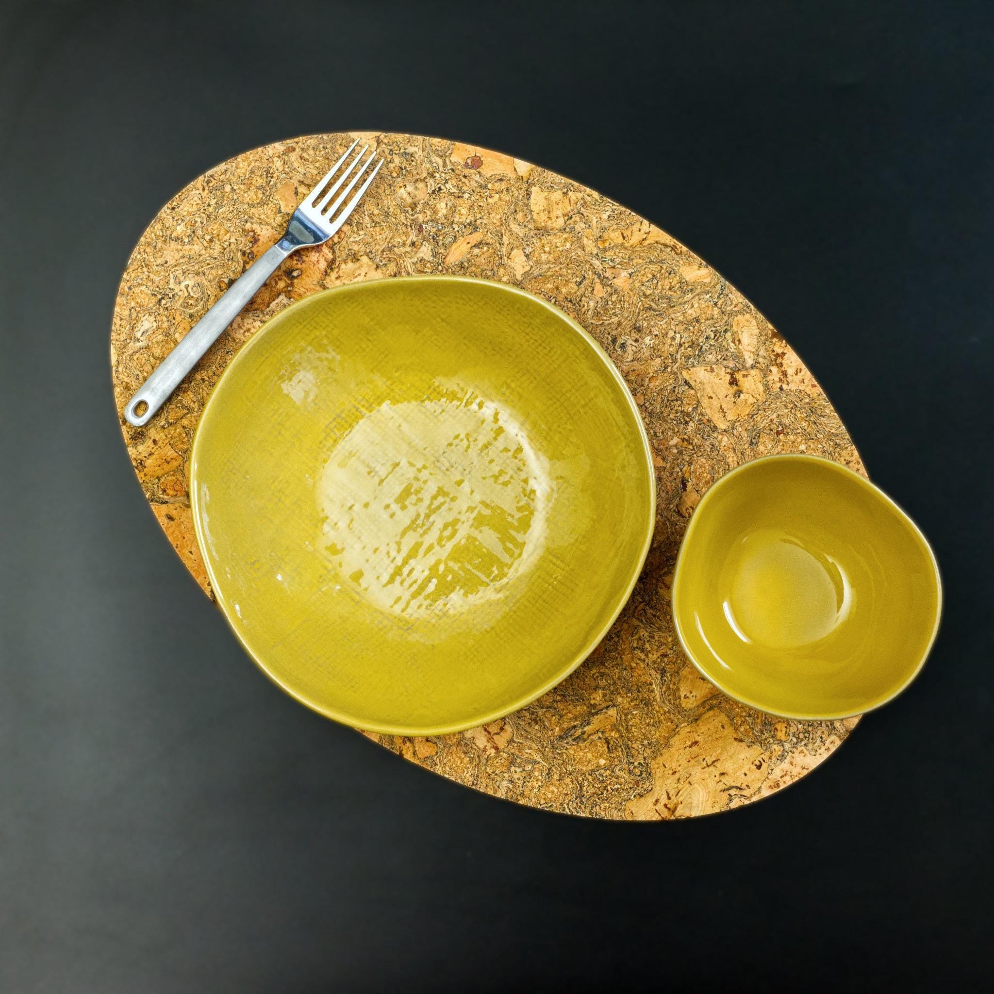 Graphic Bark-Peel Cork Placemats-Set/2