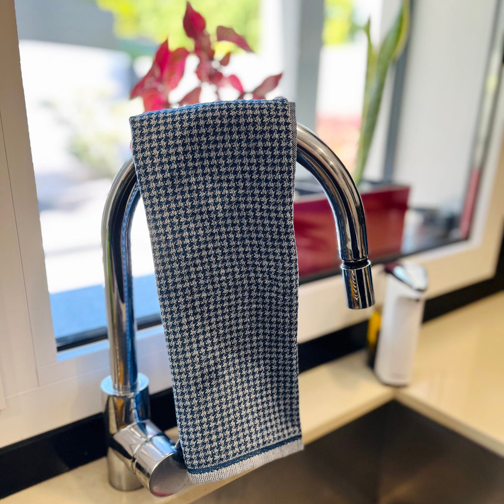 Houndstooth Flat Terry Jacquard Tea Towels-Set/ 2