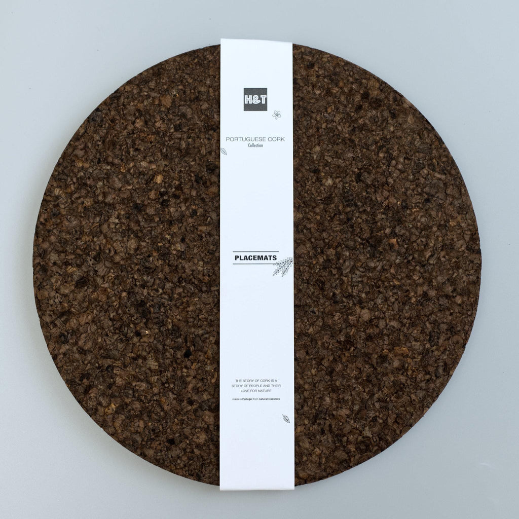 Matt Black-Black Mats: Cork Placemats Set of 2