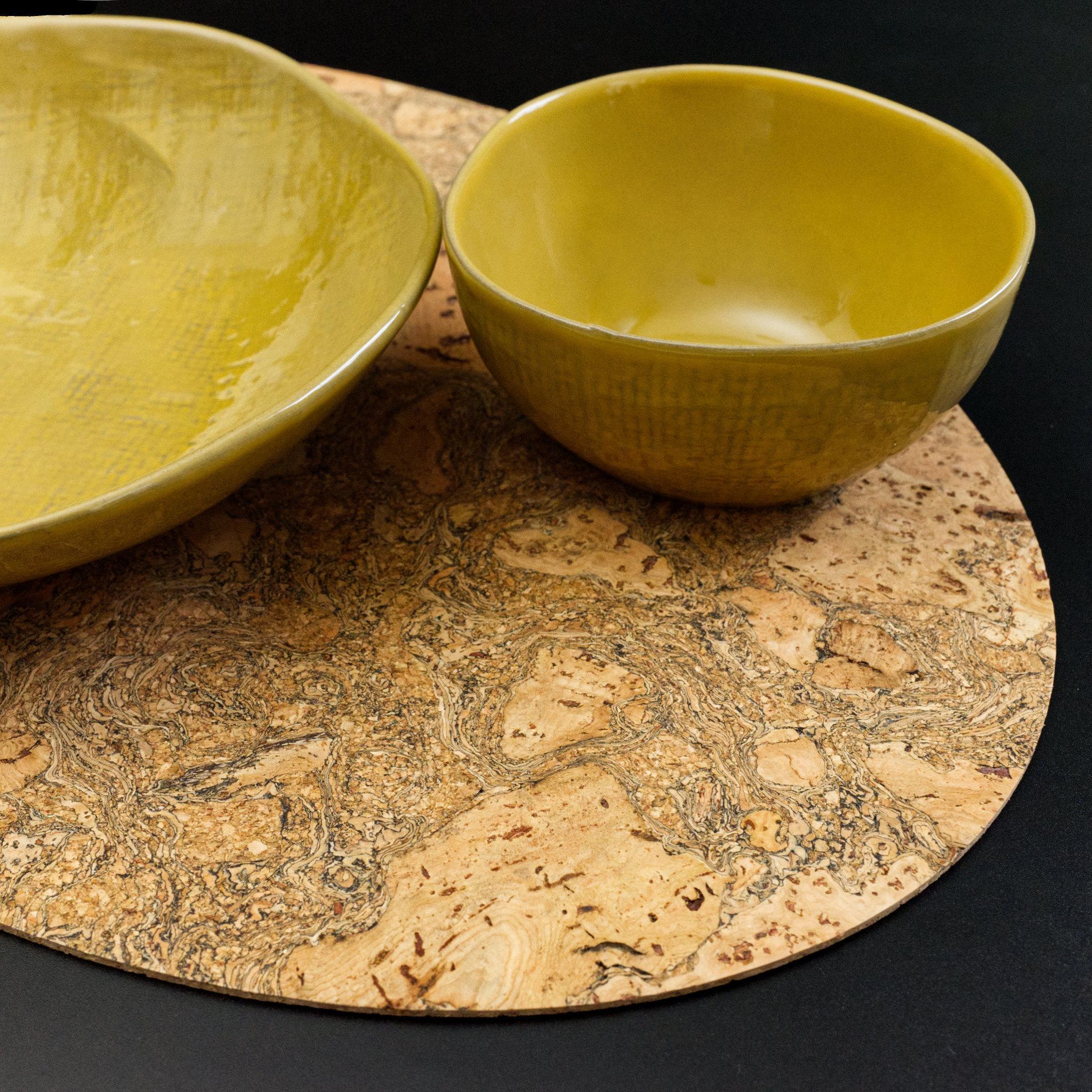 Graphic Bark-Peel Cork Placemats-Set/2