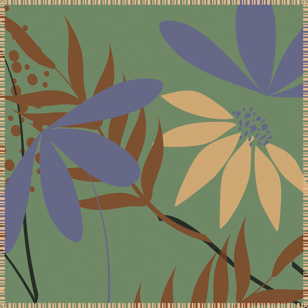 pollen up design slub cotton dinner napkin in Fall colors, opened up - from Hem And Tassel