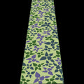 textured slub-cotton table runner with decorative edging of celebration design in turf, on dark background - from Hem And Tassel