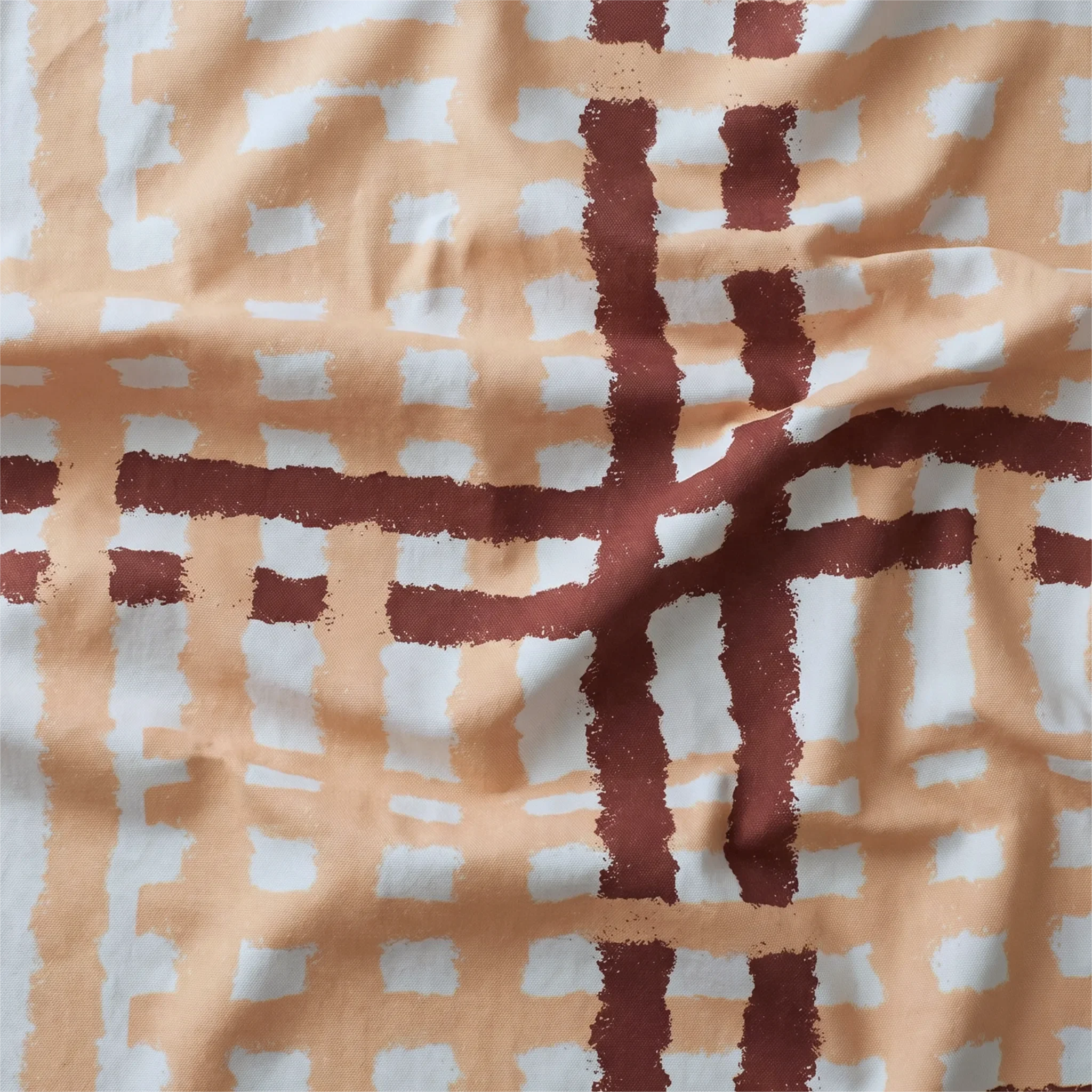 cotton kitchen towel  with a checkered pattern in brown and white from Hem And Tassel 