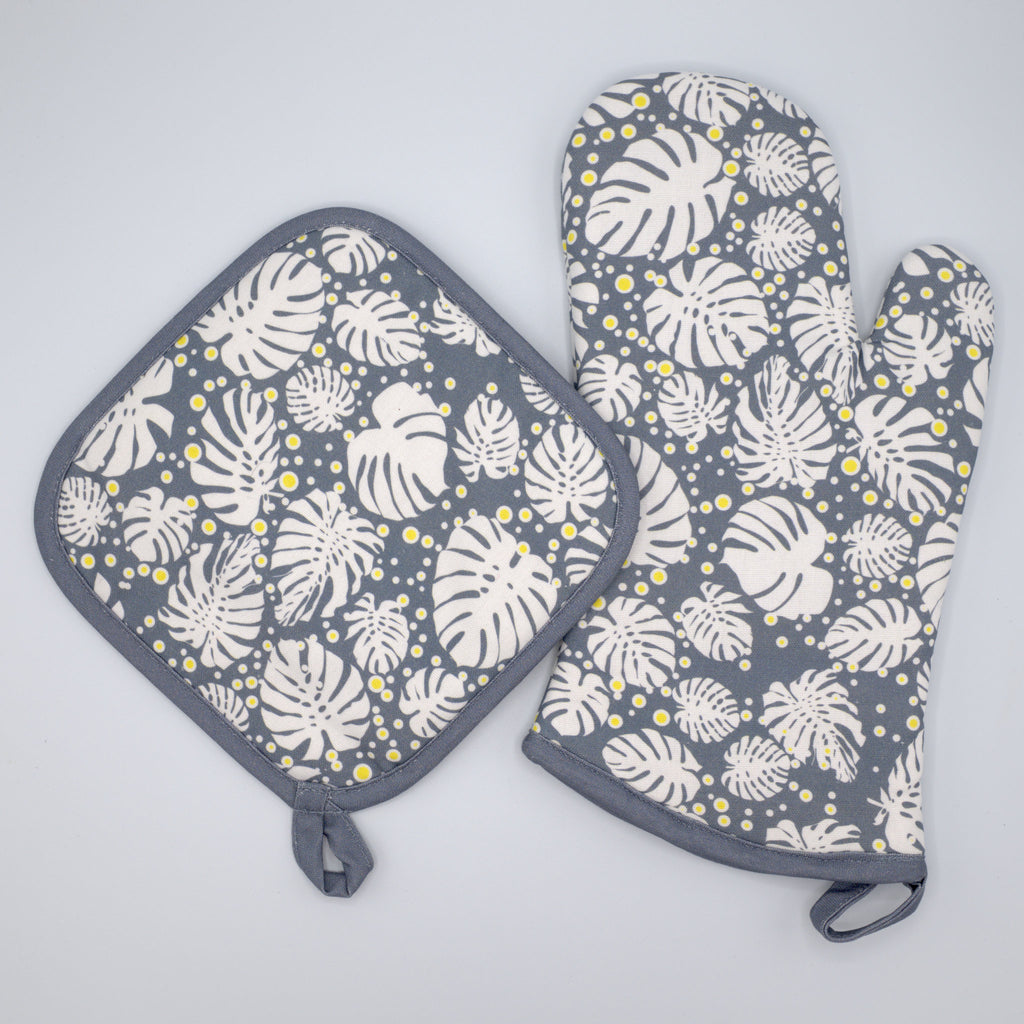 Tropical Monstera-Oven Mitt and Pot Holder