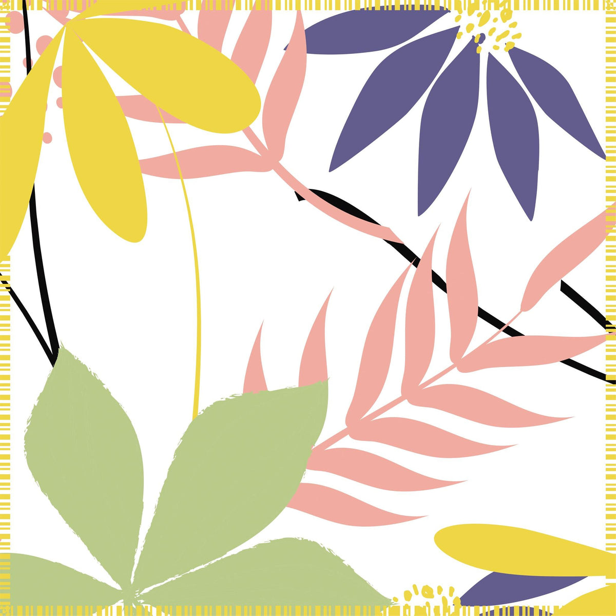 pollen up design slub cotton dinner napkin shown opened up, in Spring colors - from Hem And Tassel
