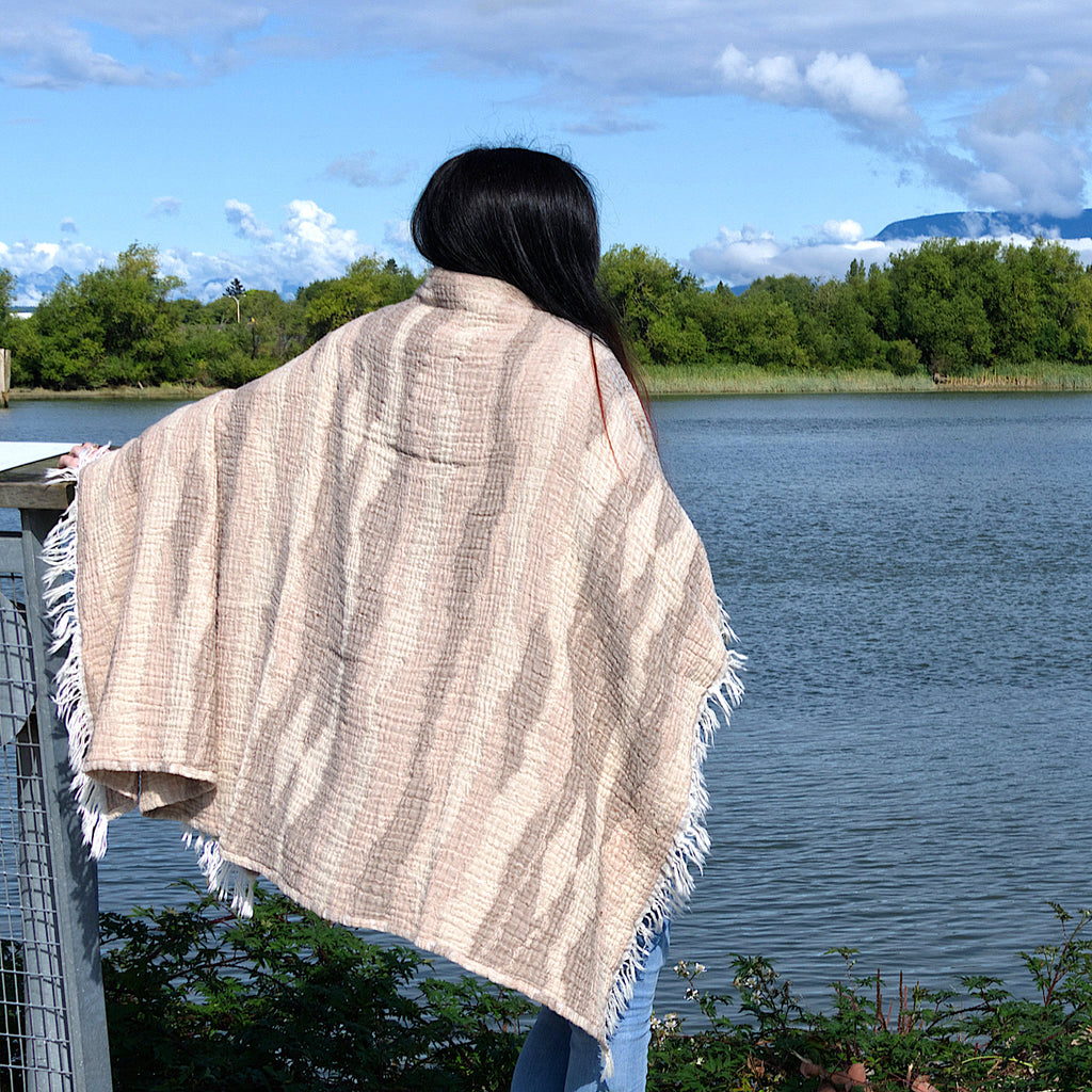 Waves: Wearable Throw in Cotton Gauze-2 Colors