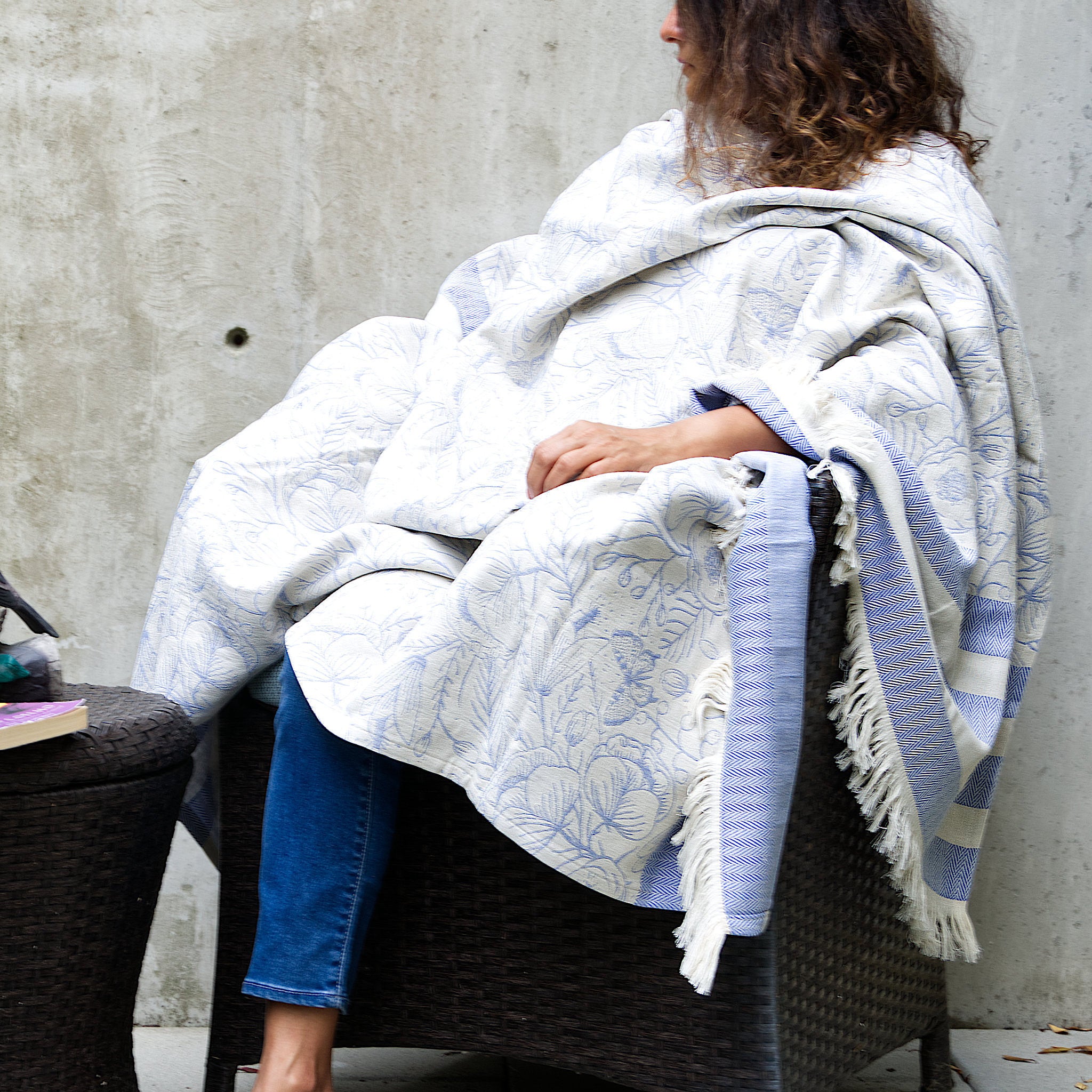 Reversible Wearable Cotton Throw: 3 Colors