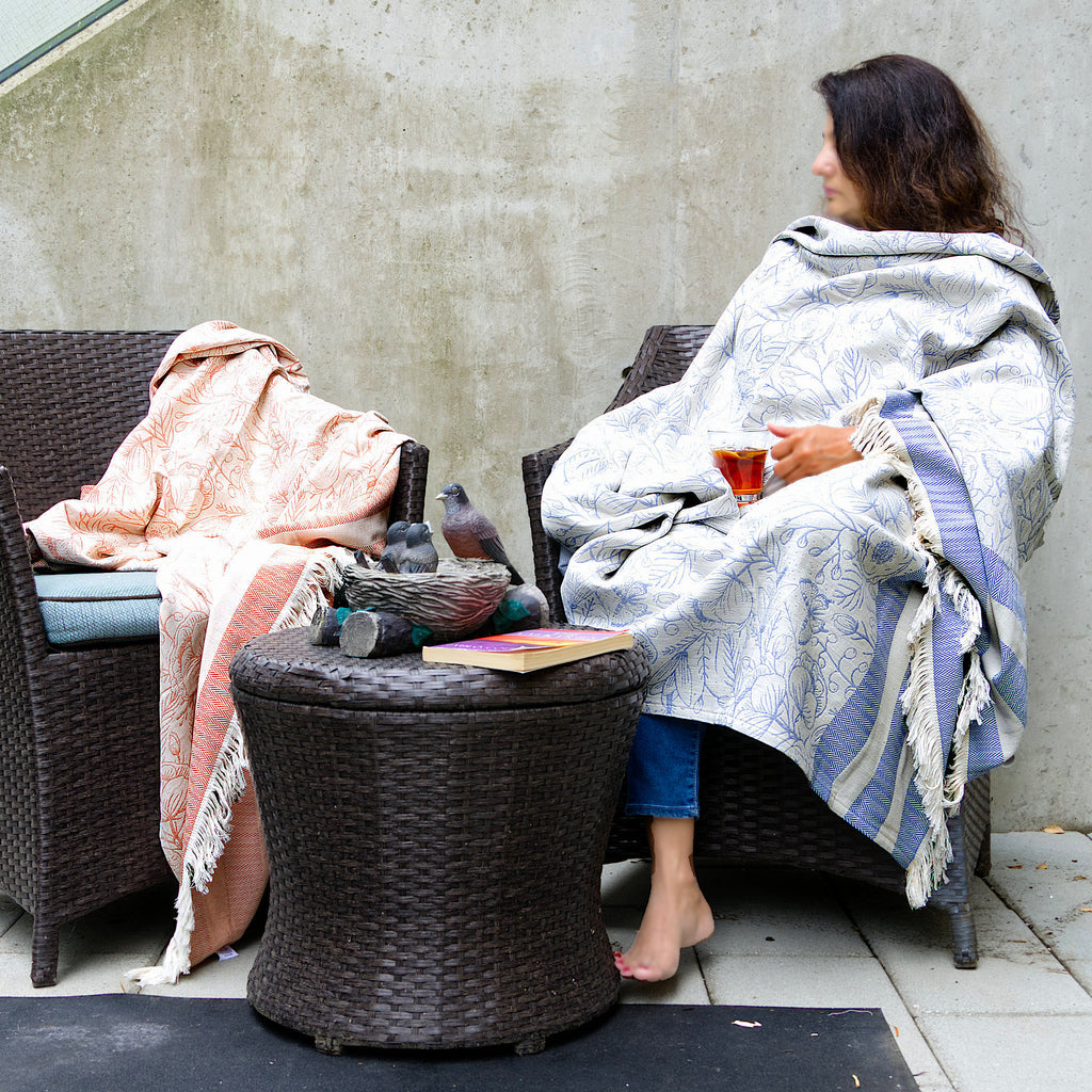 Reversible Wearable Cotton Throw: 3 Colors