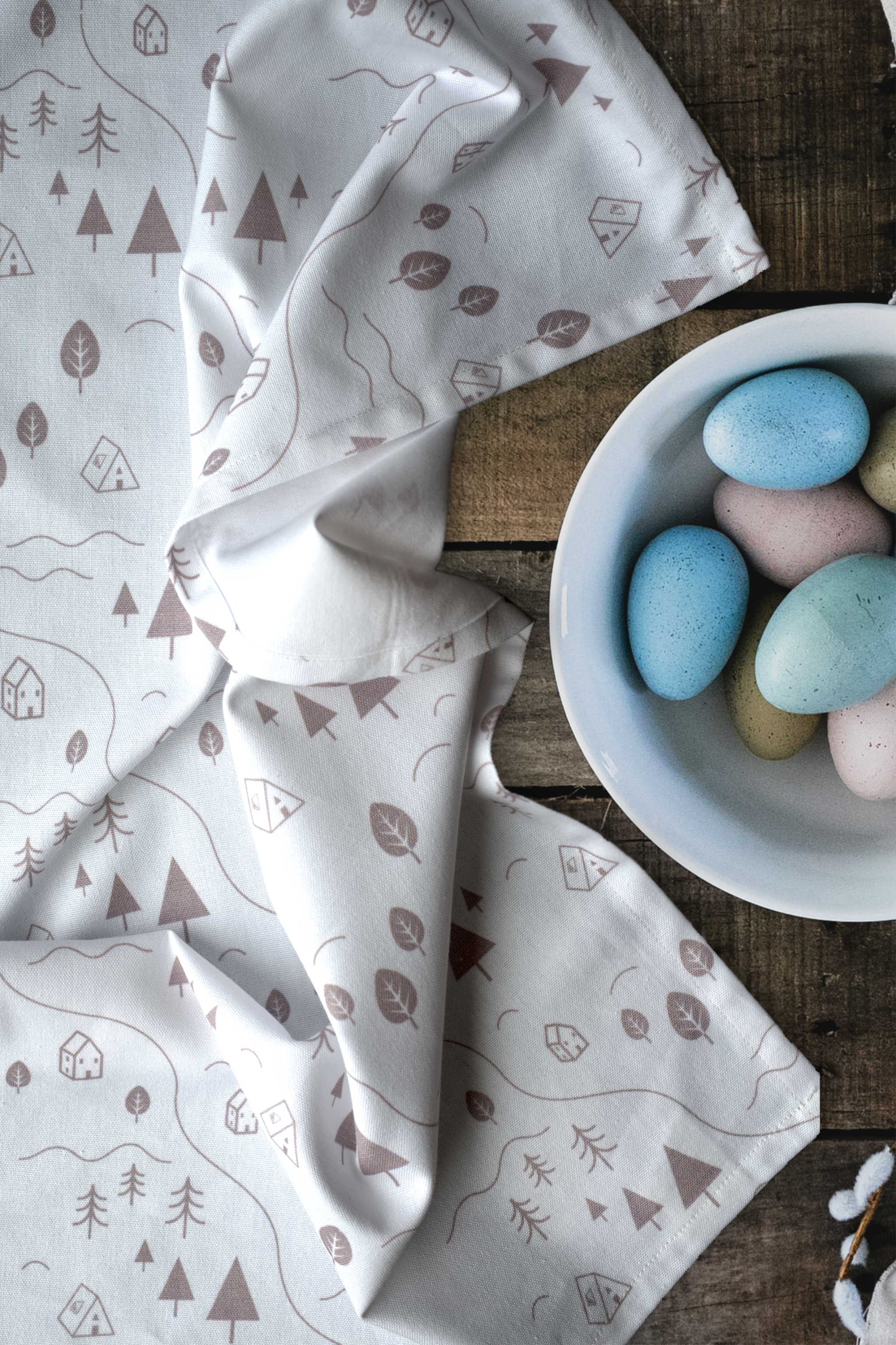 Tiny Countryside Tea Towels; 4 Colors