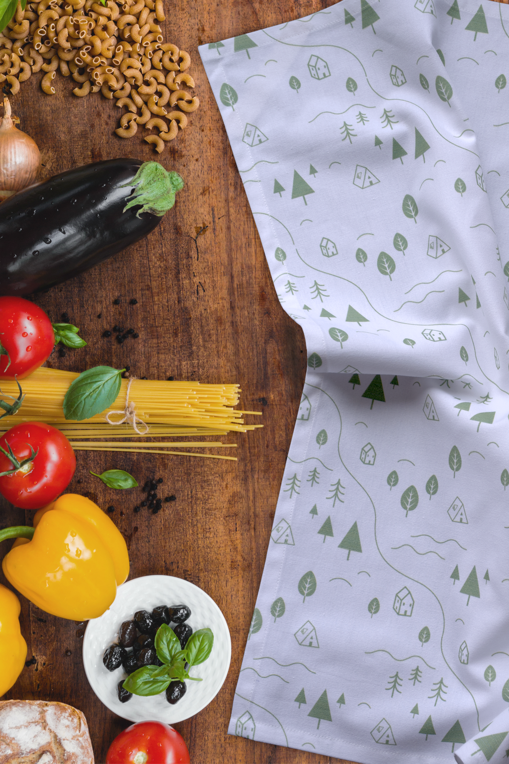 Tiny Countryside Tea Towels; 4 Colors