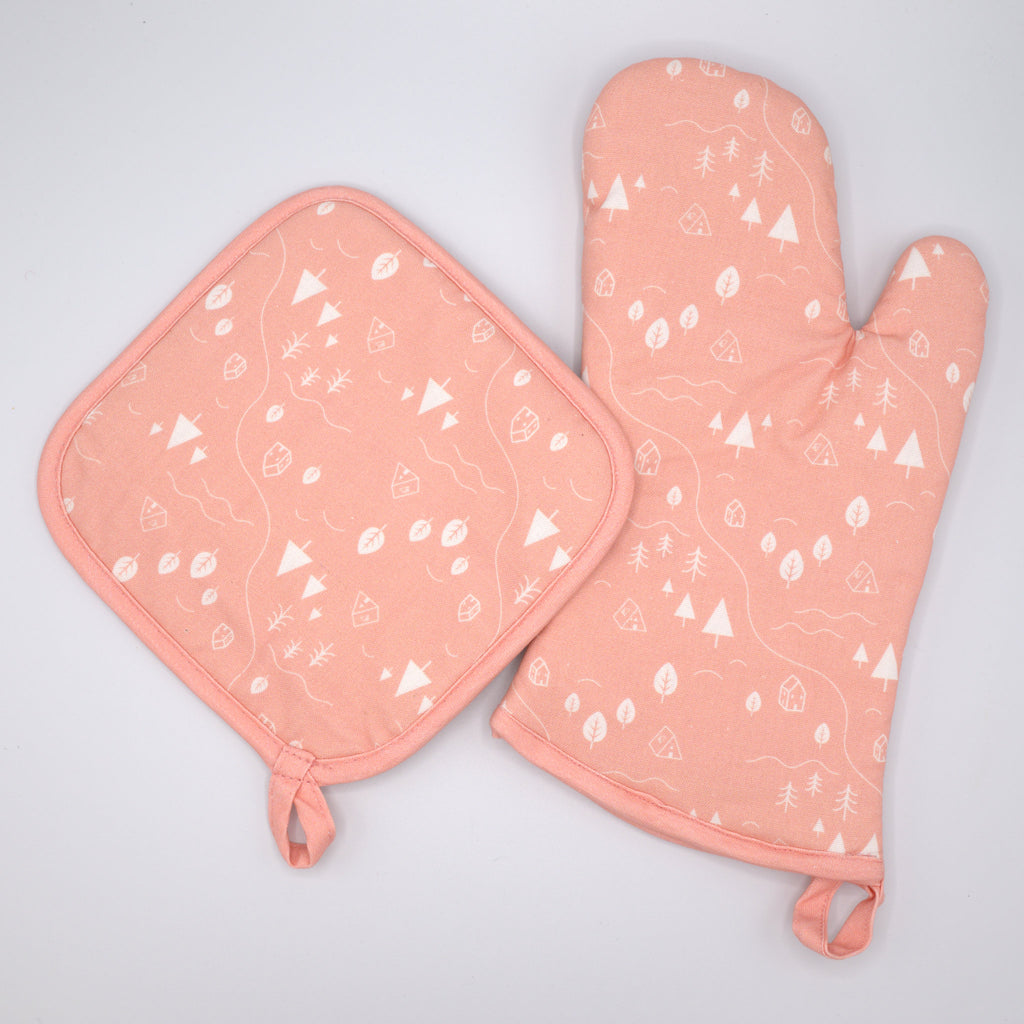 Tiny Countryside-Oven Mitt and Pot Holder in 4 Colors