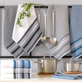 Houndstooth Flat Terry Jacquard Tea Towels-Set/ 2