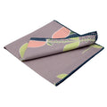 slub-cotton dinner napkin of Lip Tulip design in slate, against light grey backdrop- from Hem And Tassel