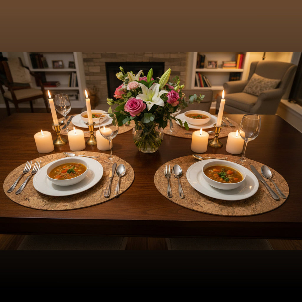 Sets de table en liège à motif d'écorce (lot de 2)