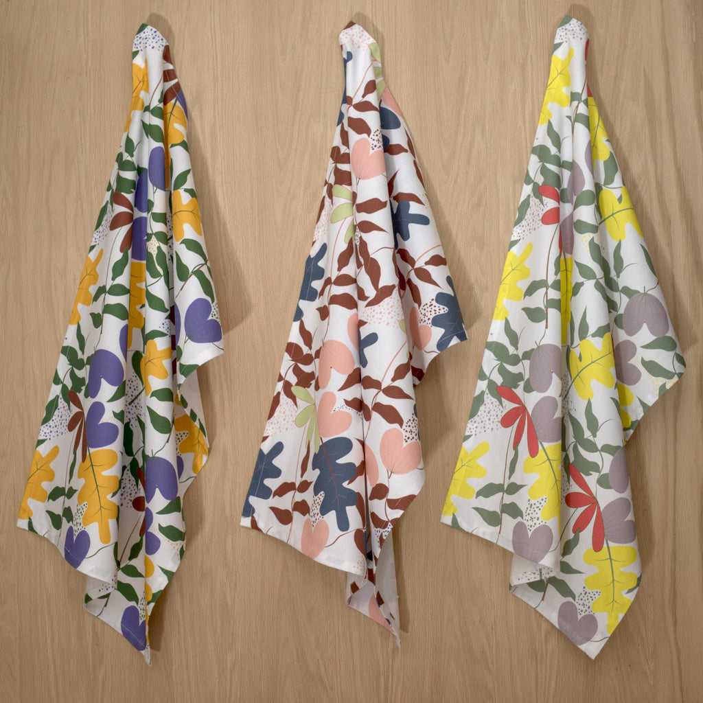Just Leaves Tea Towels: Set/3