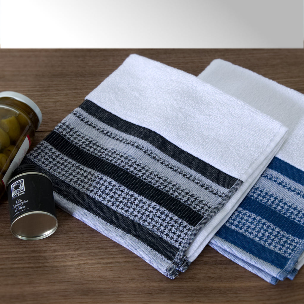 Luxury Terry Houndstooth: Bath Or Kitchen Towels
