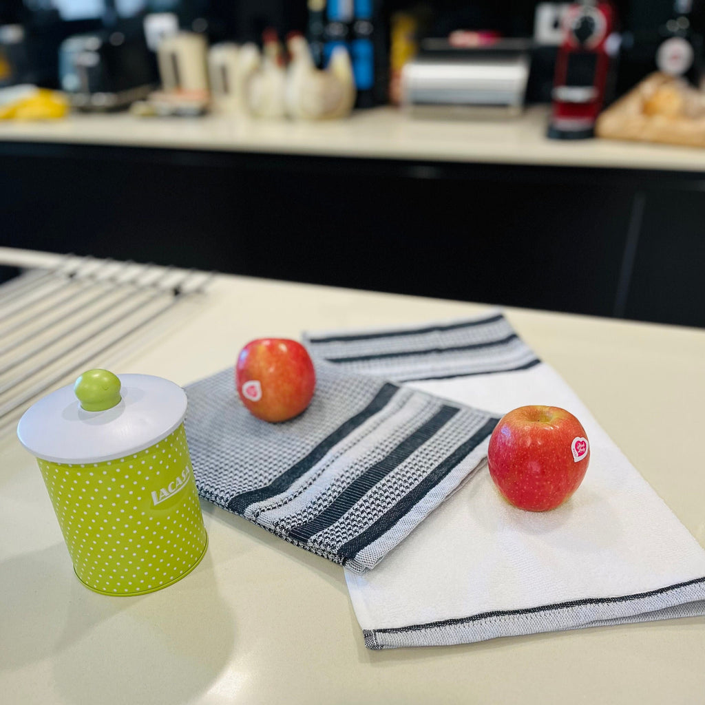 Houndstooth Flat Terry Jacquard Tea Towels-Set/ 2