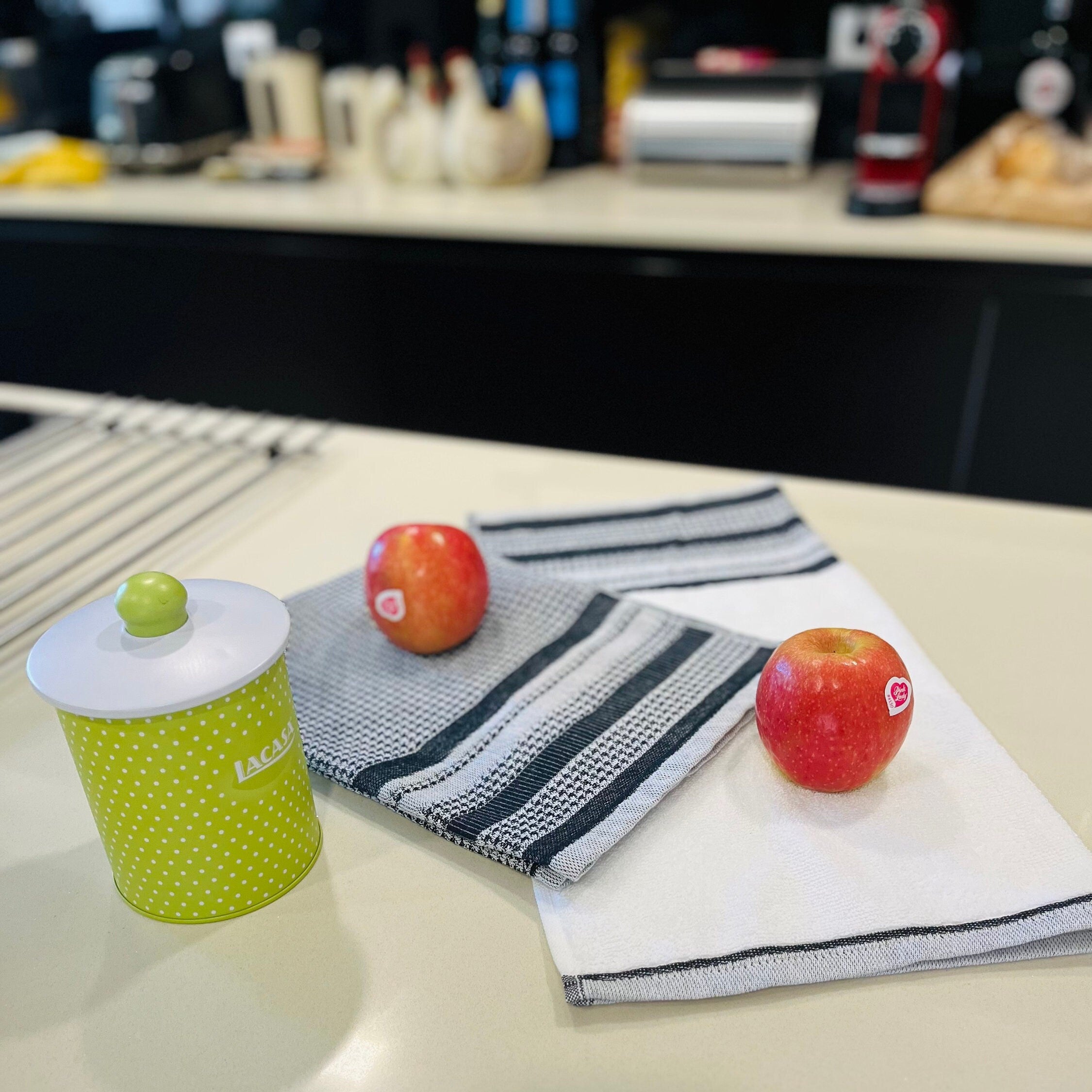 Houndstooth Flat Terry Jacquard Tea Towels-Set/ 2