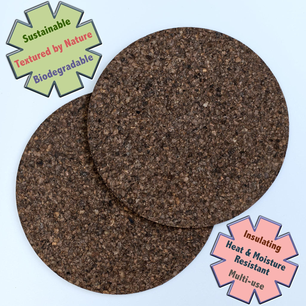 Matt Black-Black Mats: Cork Placemats Set of 2