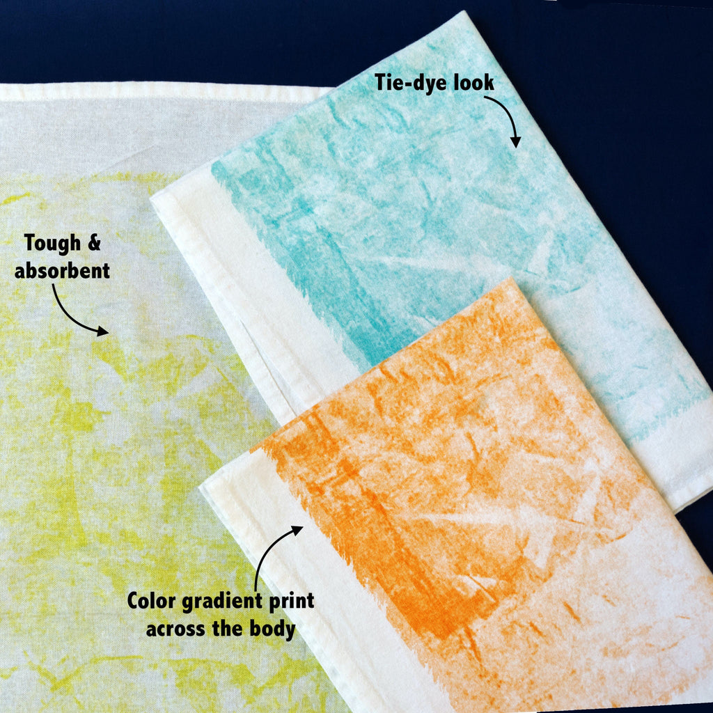 Retro Tie-Dye Kitchen Towels: Set/3