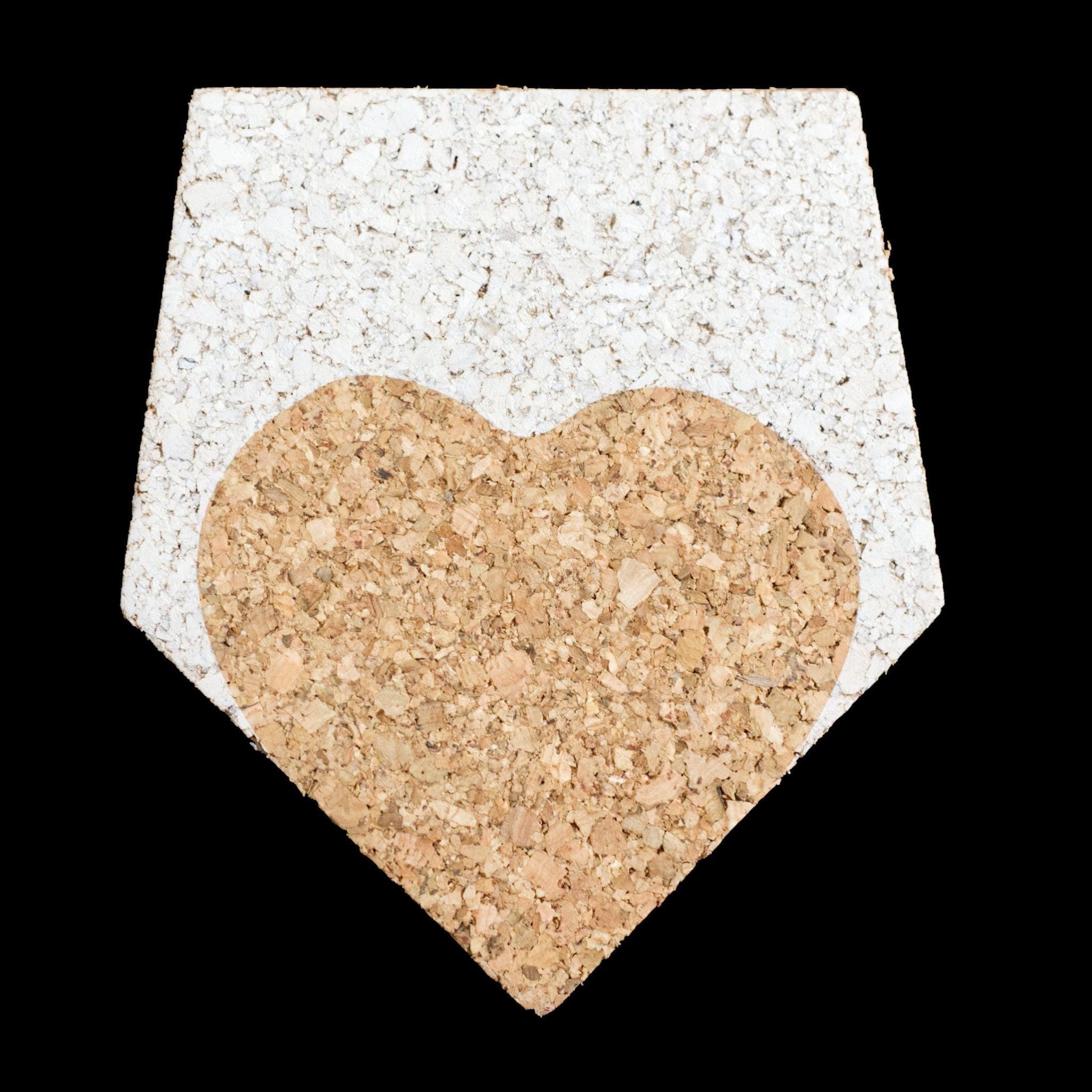 single four heart clover cork coaster from Hem And Tassel on black background