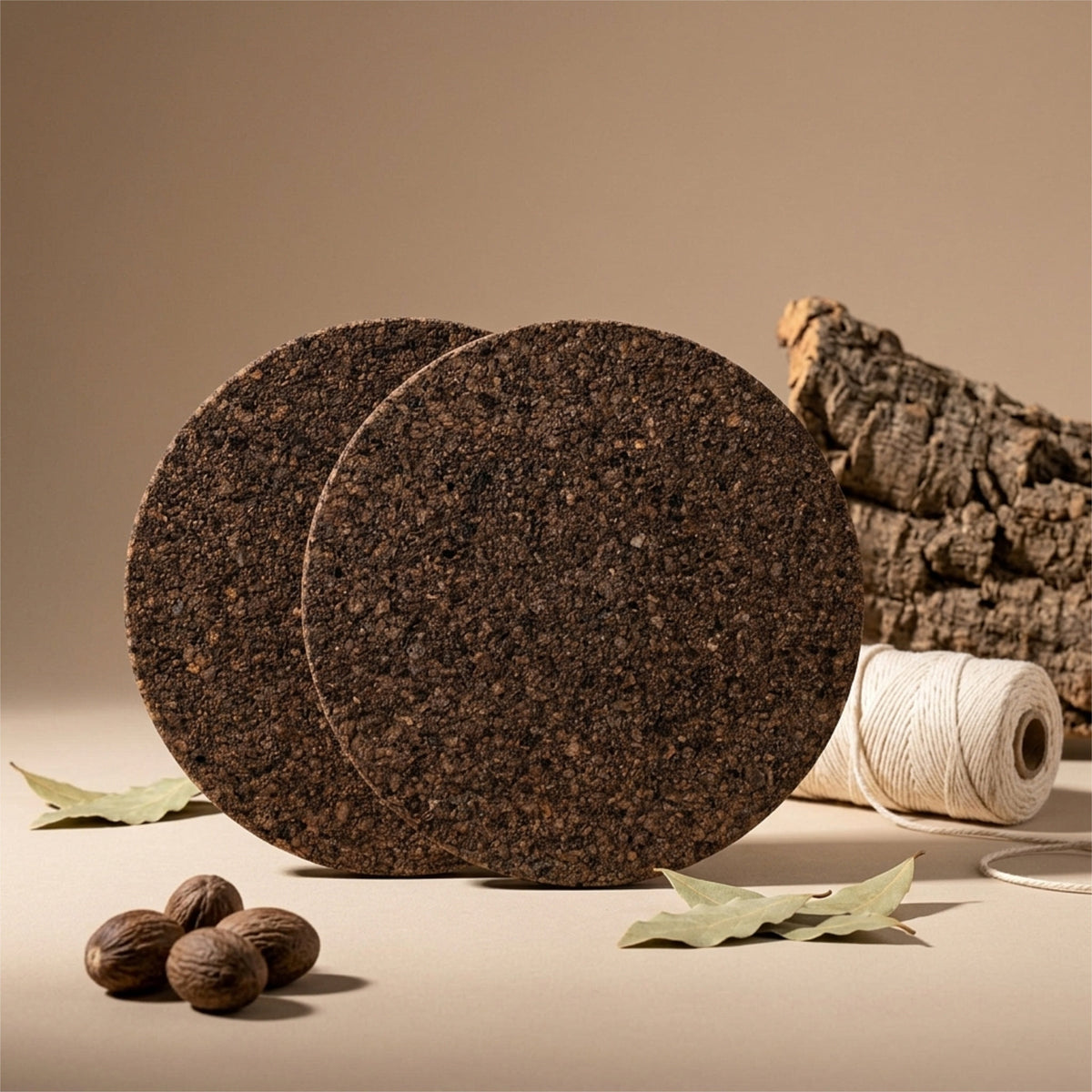 Matt Black-Black Mats: Cork Placemats