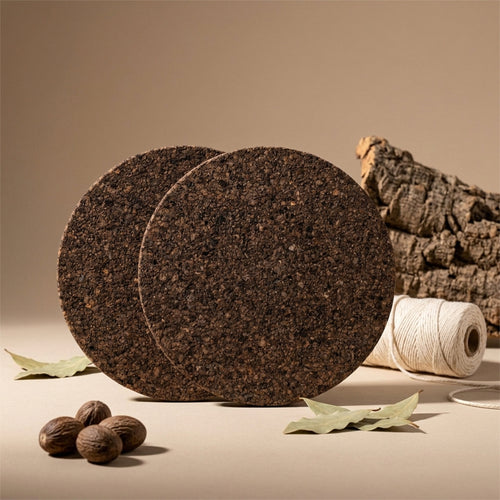 Matt Black-Black Mats: Cork Placemats