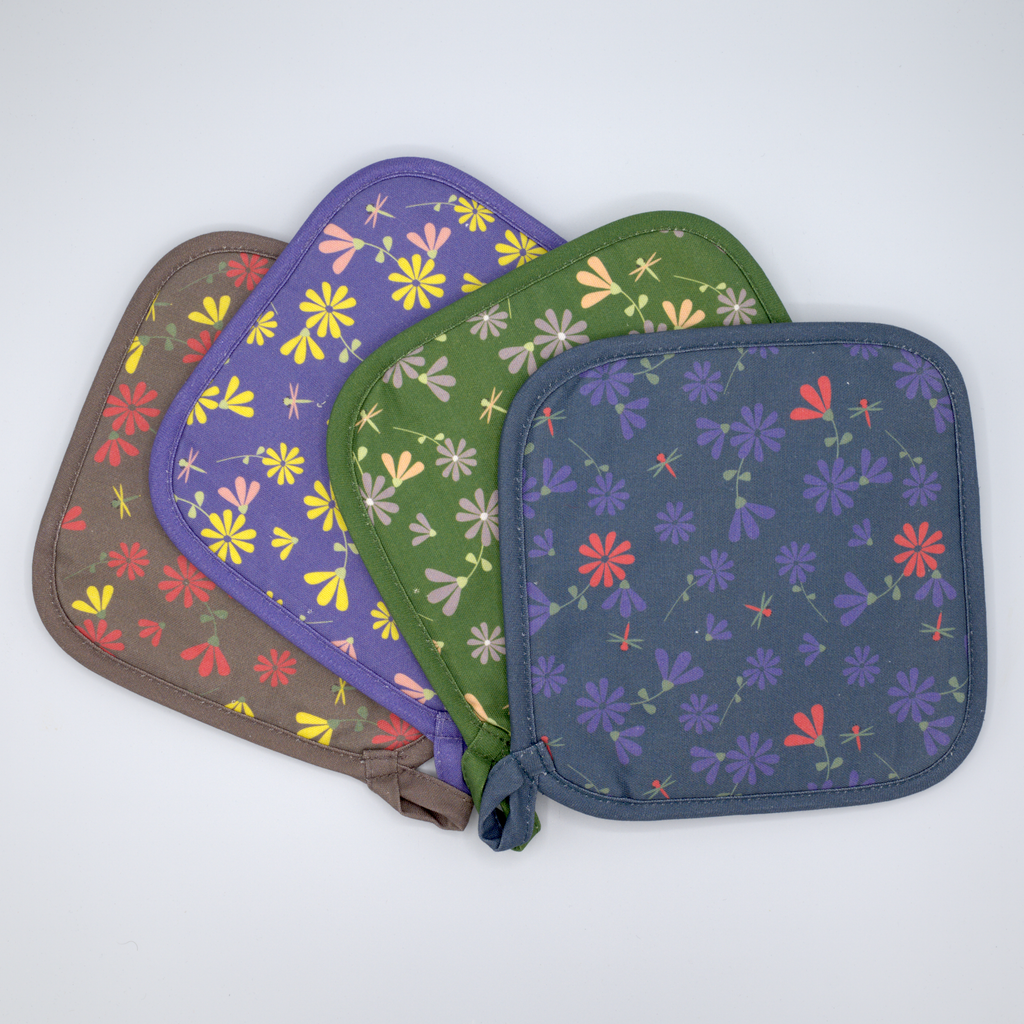 Shy Dragonfly-Oven Mitts & Pot Holders-4 Colors