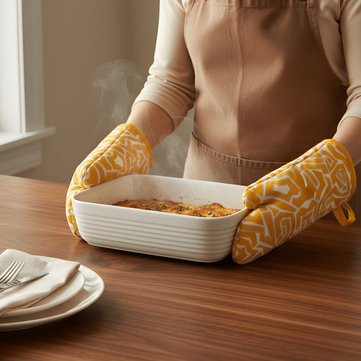 Squiggles : Gant de cuisine et support de casserole en coton amusants