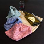 100% Cotton wash Cloth-Diamond Waffle Weave Yarn Dyed Set of 3 Assorted Colors
