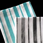 100% Cotton Towels, Printed, Distressed Stripes, charcoal and grass, two folded