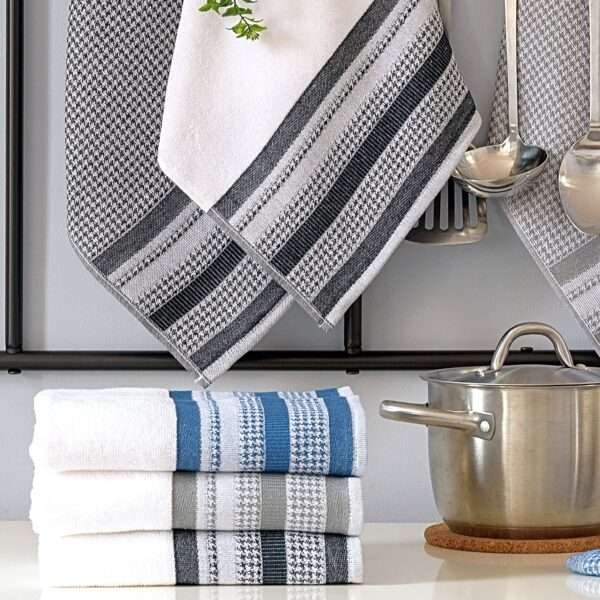 100% cotton Combo Houndstooth Pattern from Europe set of two luxury towels