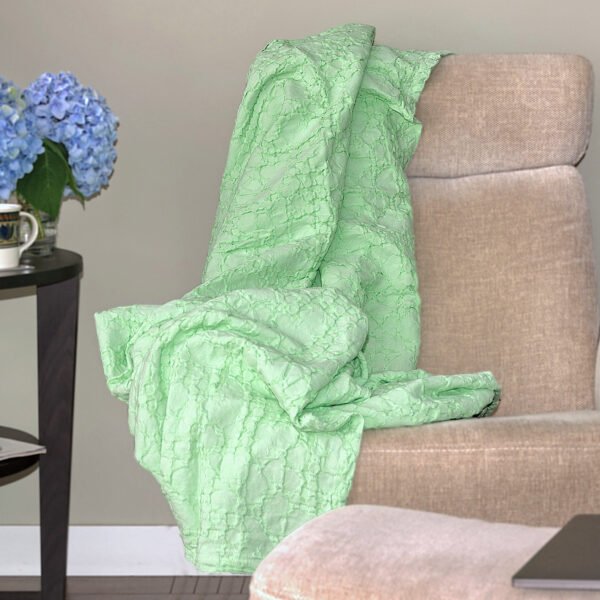 Pure cotton creamy pistachio dragon scale throw