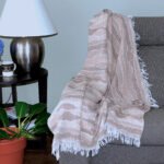 Pure cotton gauze throw in shades of beige