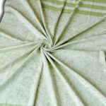 Throw From Europe 100% Cotton Reversible Jacquard Garden pattern in turf Green
