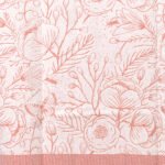 Throw From Europe 100% Cotton Reversible Jacquard Garden Rust color showing pattern close up
