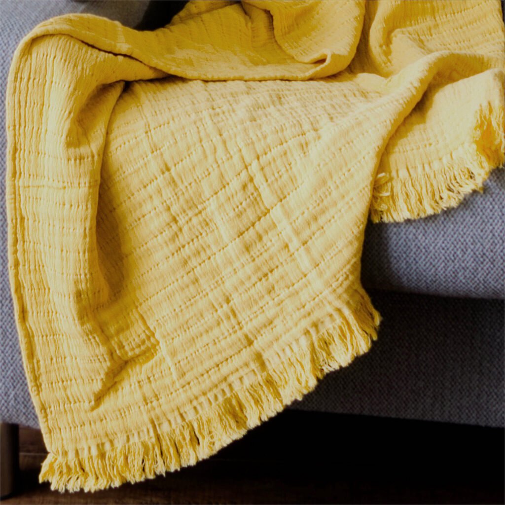 Girl getting ready to drape throw From Europe