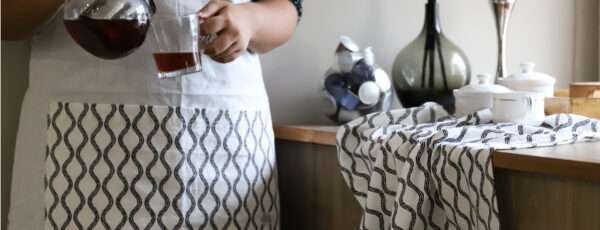 Cotton Tea Towels in B&W. Crinkled Flour Sack - Image 2