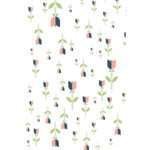 simulated kitchen towel showing Lip TuLip design in Oil from hem and tassel
