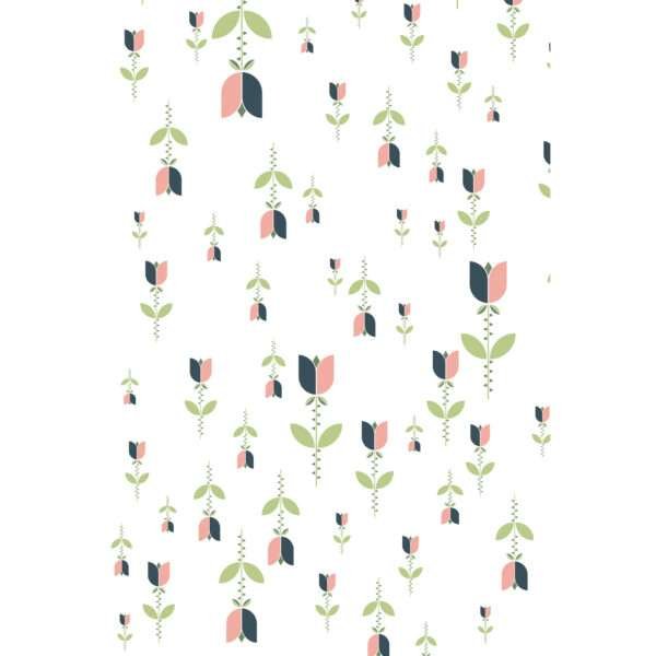 simulated kitchen towel showing Lip TuLip design in Oil from hem and tassel