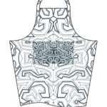 simulated image of squiggles design apron in oil