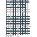 Simulated image of kitchen towel from hem and tassel in checked Jute Impossible design in oil color