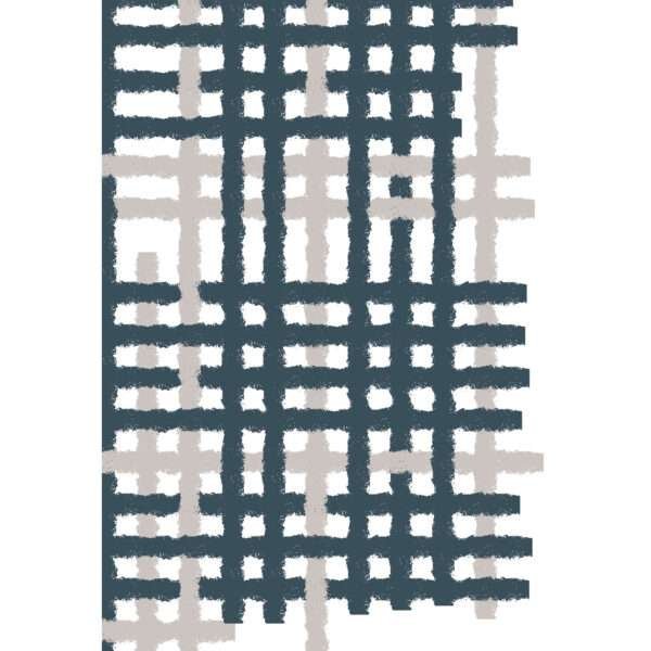 Simulated image of kitchen towel from hem and tassel in checked Jute Impossible design in oil color