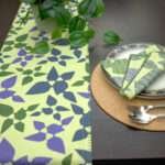 Celebration design Runner and Dinner Napkin LS from hem and tassel