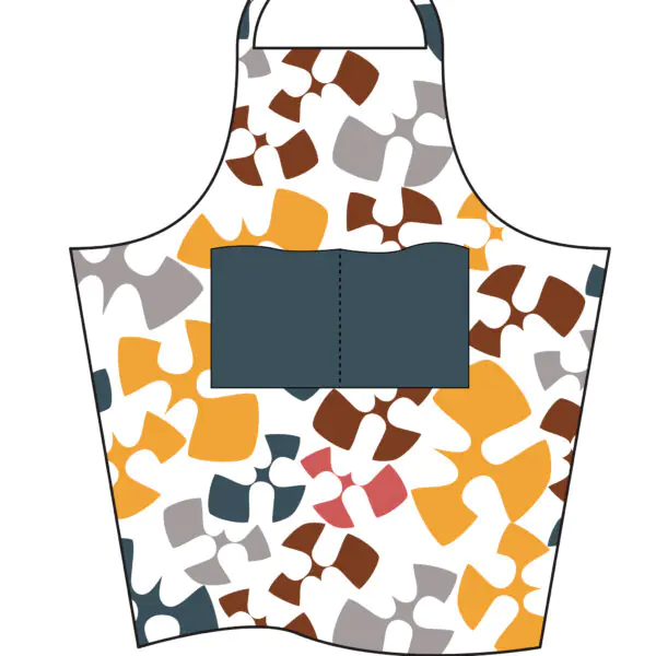 simulated image of Flutter design apron in Fall colors