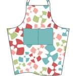simulated image of Flutter design apron in Spring colors from Hem And Tassel