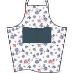 simulated image of shy dragonfly apron in purple