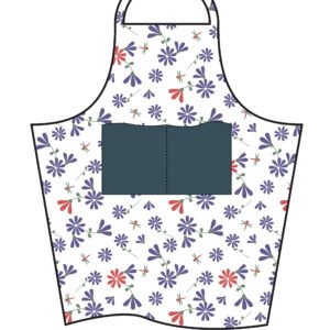 simulated image of shy dragonfly apron in purple