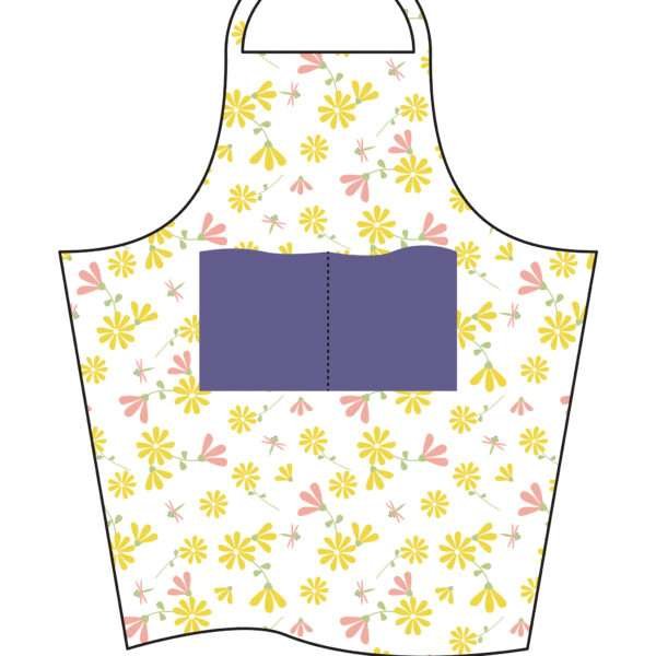 simulated image of shy dragonfly apron in yellow
